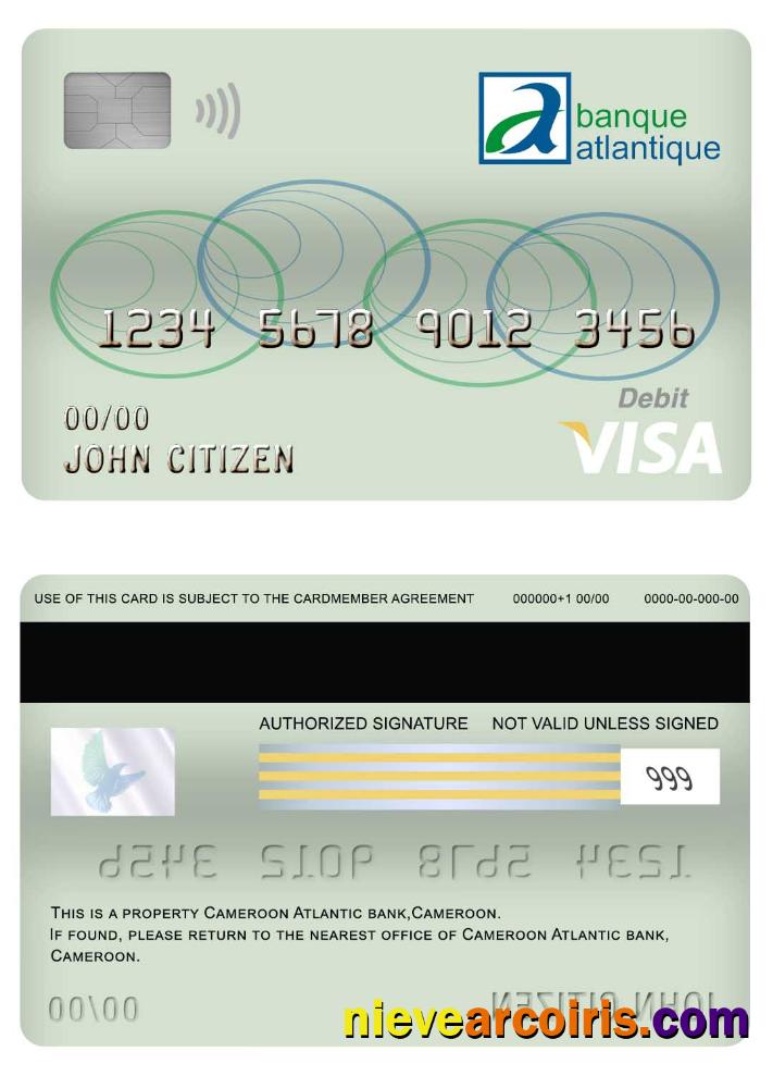 Cameroon Atlantic bank visa debit card